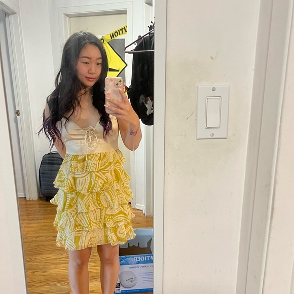 Brand new marciano yellow ruffle dress - Picture 1 of 4